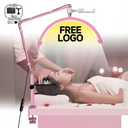 2025 Free Logo 24W 16inch Clamp Desktop Cosmetic Fill LED Eyelash Extension Half Moon Lamp Lashes