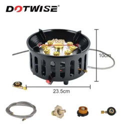 21000W 9-Core Camping Stove High-Power Gas Burner Strong Fire Power Portable Tourist Burner Windproof Stove Burner for Outdoor