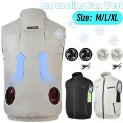 Cooling Vest Ice Fan Vest Electric Cool Vest Cooling Fan Vest Heat Resistant Air Conditioner Clothes Wearable Cooling Vest