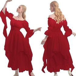 Retrò Vintage Rococò Punk Gotico Vestito Abito ispirato alla Reggenza Manica a Campana Manica a Palloncino Vichingo Elfico Costume Per donna Celtico Costumi da pirata Fantasia Halloween Carnevale