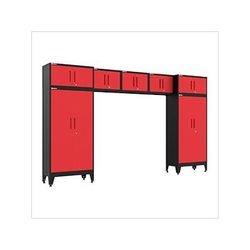 Armadillo Tough Red 7-Piece Garage Cabinet Set with Levelers