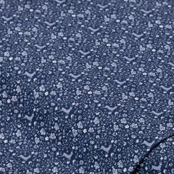 Tissu coton "cerf et fleurs", bleu