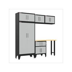 Armadillo Tough Grey 6-Piece Garage Cabinet Set with Levelers