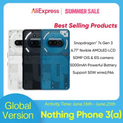 Global Version Nothing Phone （3a） 5G Smartphone Snapdragon 7s Gen 3 6.77” flexible AMOLED 5000mAh 50W Charging Android 15
