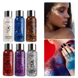 Gel à paillettes pour les yeux, ongles, cheveux, corps, visage, Art, imperméable, haute brillance, maquillage multifonctionnel, décoration, fête, Festival