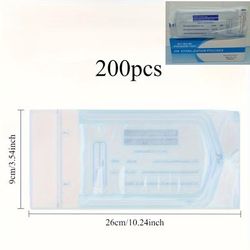 TEMU 200 Per Box Of Disposable Cleaning Bags - Self-sealing, Unscented Storage Bags, Suitable For Nail Tools, Pedicure Tools, Hairdressing Tools, And Dental Tools, For Single Use.