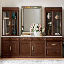 Hunter Modular Collection in Mocha - 44" Top Cabinet with Glass Doors - Frontgate