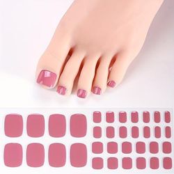TEMU 34pcs Nail Strips - Self-adhesive, Long-lasting 14 Days, Shiny Finish, Diy Nail Wraps For Women, Collection, Includes Application Guide, Nail Accessories