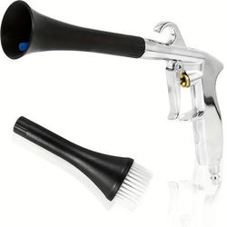 TEMU Dry Blow Cleaning Tool 1/4inch High Pressure Car Interior Spraying Cleaner Tool With 2 Nozzles Aluminium Alloy Car Cleaning Tool