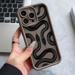 TEMU Black Snake Phone Case For Pixel 9 8 8a 7 7a Pro Xl 5g With Soft Ladder Lens Protection