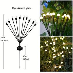 TEMU [6/8/10pcs Solar Lawn Firefly Lights] 6/8/10 Lamp Solar Lawn Lights For The Garden, Led Wind-driven Firefly Ground Plug Lights, Garden Ramadan Decorative Festival Lights.
