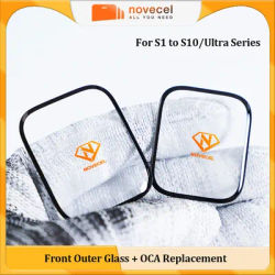 Novecel 10pc Front Outer Glass+OCA For Apple Watch S3 S4 S5 S6 S7 S8 S9 S10 44mm 45mm 46mm 49mm LCD