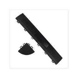 SafeRacks Black Garage Floor Tiles Edge and Corner Kit (Female - Looped)