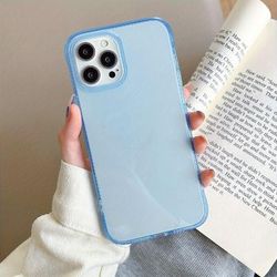 TEMU High- Transparent Color Mobile Phone Case Suitable For All-inclusive Anti-fall Protective Cover Creative Simple For Iphone 11/12/13/14/15/16 Pro Plus Max
