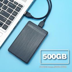 TEMU Usb 3.0 Portable Hard Transfer Large Capacity Fashionable Business 250/320/500gb/1tb 2.5-inch External Storage File Backup Storage , Convenient, Stable, Durable, Plug And Universal