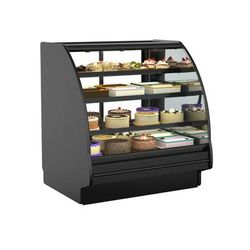 Structural Concepts GHS456RLB (CURVED) 51" Fusion Full Service Bakery Case w/ Curved Glass, 110-120v, Black