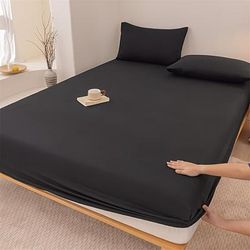 TEMU 1pc A Beige-friendly Soft And Comfortable Fitted Sheet Suitable For Bedroom Mattress Protection Cover