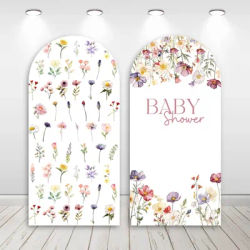 Mehofond Custom 2-Sided Pink Flowers Baby Girl Birthday Party Baby Shower Covers Chiara Arch Wall Background Decor Backdrop