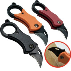 Mini folding pocket knife Portable pocket knife peeler Fixed blade EDC Outdoor Camping tool Key chain