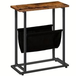 TEMU Narrow Side Table Bedside Cabinet Narrow Industrial Sofa Table With Magazine Storage Bag Space Suitable For Living Room Bedroom Retro