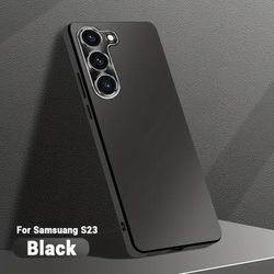 TEMU For Galaxy S23 Series For Galaxy S23 For Galaxy S23+ For Galaxy S23 Ultra Protective Case Matte Frosted Metal Lens Cd Retro Texture Soft Frame Anti-drop Mobile Phone Case