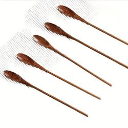 TEMU 3/5pcs, Wooden Coffee Stirring Spoon - Long Handle Stirring And Tea Spoon, Suitable For Kitchen Utensils And Cooking Tools