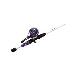 Zebco Roam Spincast Reel and Rod Combo 6ft 2-PC Fiberglass Pole ComfortGrip Handle QuickSet Anti-Reverse Reel Pre-Spooled w/ 10lb Zebco Line Purple