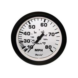 Faria Beede Instruments 4" Speedometer - 80MPH Mechanical - Euro White 32910