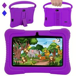 TEMU Veidoo, 7 Inch Kids Tablet, 1gb +16gb Rom, Screen, Wifi, Dual Camera, Educational Games, App, Android Tablet, Tablet With Silicone Cover