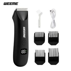 TEMU Men's Epilator Electric Shaver With Replaceable Ceramic Blades - Black, Usb Rechargeable, Lithium Battery, 3-minute Timer, Ideal For Body And Bikini Area, Hair And Skin Car
