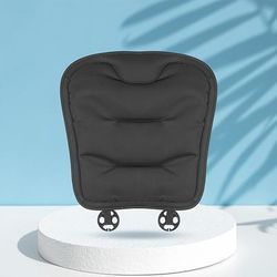 TEMU 1pc Qz-world Premium Leather Car Seat Cushion - Breathable & Soft, Front & Rear Single Piece, Elegant Black With Textured Pattern, Comfortable , Car Seat Covers