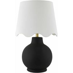 Ranshofen 23"H x 14"W x 14"D Traditional Black/White/Metallic Gold/Translucent Table Lamp - Boutique Rugs