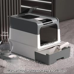 TEMU Extra Large Cat Litter Box With Drawer, Polypropylene Rectangular Enclosed Pet Toilet, Odor-proof, Easy To Design, Cat Litter Box Shell