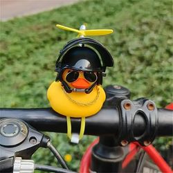 TEMU 1pc Duck Bicycle Handle Decoration - With Propeller, Glasses, & Horn, Bright , Durable Plastic, Bicycle Accessories, Bicycle Accessory | Design | Durable Plastic