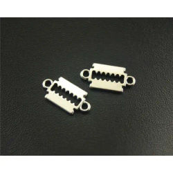 40pcs Silver Color razor blade Charm Connector DIY Necklace Bracelet Bangle Findings 20x10mm A1513