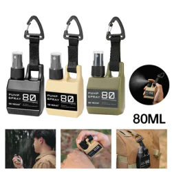 80ml Outdoor Spray Bottle, Portable Cosmetic Container Alcohol and Perfume Spray Bottle Camping and Hiking Gadget, Backpack Hook