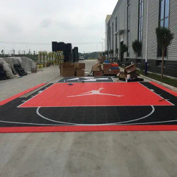 Beable Simple Assembly Weatherproof Basketball Courts Modular Floor Tiles Systm Custom House Frontyard Court With LOGO Lines