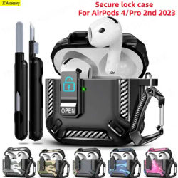 Security Lock Cover for AirPods 4 with Active Noise Cancellation with Keychain for AirPods Pro2 2nd Gen 2023 Shockproof Case