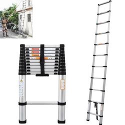 TEMU 3.2m/10.5ft Telescopic Ladder Stainless Steel Extension Ladder Telescoping Ladder Extendable Anti-slip Loft Ladder Collapsible Ladder Portable Folding Ladder, 150kg/330lb