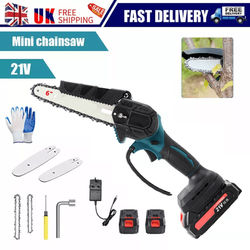 TEMU Machine Batteries 6/4 Inch Mini Cordless Chainsaw Electric One-hand Saw Wood Cutter Uk