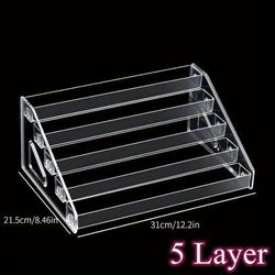 TEMU 3-tier Detachable Nail Polish Organizer - Multifunctional Acrylic Storage Rack For Cosmetics, Perfume & Manicure Tools - Clear Display Platform For Products & Bottles
