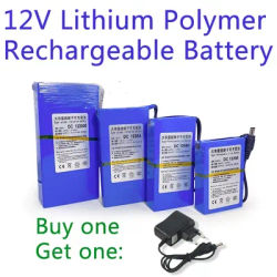 12V Battery Charge Protective DC 12V 20000mAh Lithium Polymer Super Rechargeable Battery Backup Li-ion 12V Battery Pack