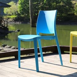 Set of 2 Sensilla Stackable Outdoor Dining Chairs by Lagoon in Blue