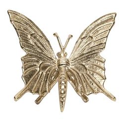 Modern Metal Butterfly Decor (Set of 2) by Melrose in Gold