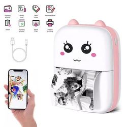 TEMU Portable Mini Thermal Photo Printer For Android & Ios, Study & Office Use, Instant Printing For , Work Lists, Notes, Compact & Lightweight