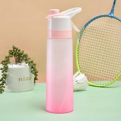 TEMU 700ml Frosted Sports Water Bottle With Leak-proof Lid & Ergonomic Handle - Durable Plastic, Pastel Colors (pink, Mint Green, Light Blue) For Outdoor, Camping, Hiking, Gym, Travel