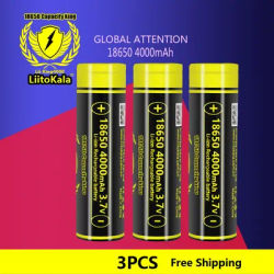 3pcs LiitoKala Lii-King4000 Highest Capacity 18650 4000mAh battery Original 3.6V Reachargeable batteries for flashligh