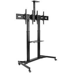Tripp Lite Dual Screen Mobile Tv Floor Stand Cart -Adjustable 35-45 In - Cart (Fasteners, Wrench) - For 2 Monitors - Steel - Black