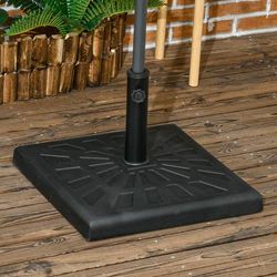 TEMU 19kg Resin Garden Parasol Base Holder, Square Outdoor Market Umbrella Stand Weight For Poles Of Φ32mm, Φ38mm, And Φ48mm, Black