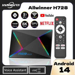 R69 Plus Smart TV Box Android 14 Allwinner H728 Chip WIFI 6 Support 8K BT5.+ YouTube Bluetooth Voice Google Multifunction